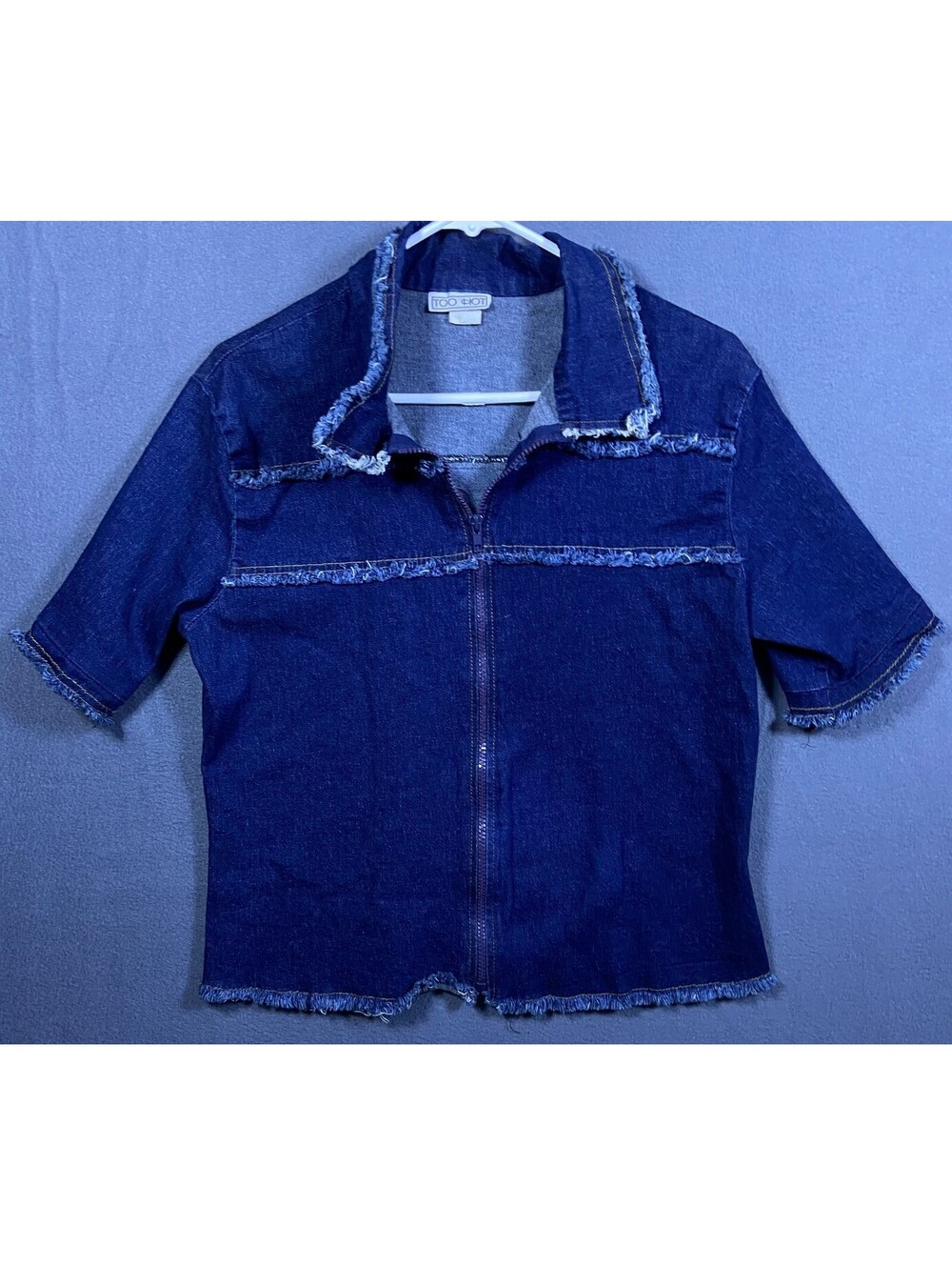 Too Hot Vintage 90s MadeUSA Fringe Cowgirl Western Jean Jacket Denim XLarge XL